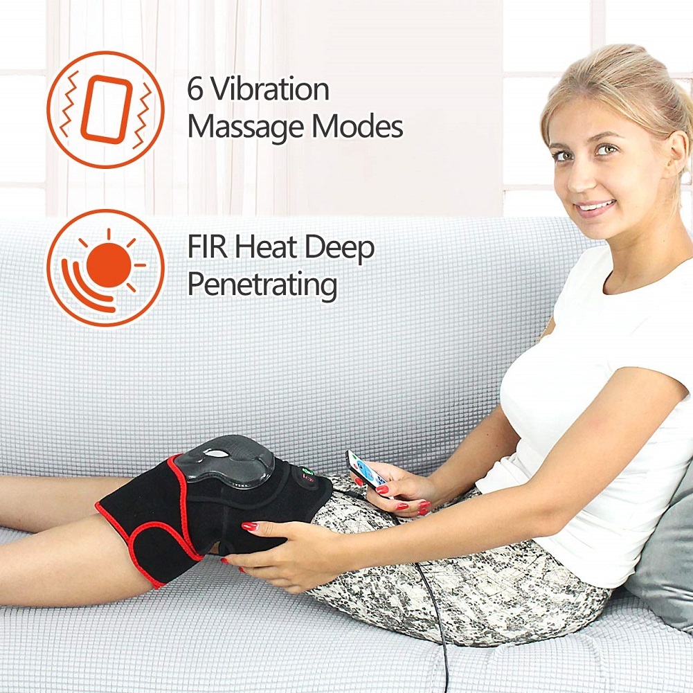 ELEKHEAL Knee Heating Pad with Vibration Massager, Auto Shut Off Far