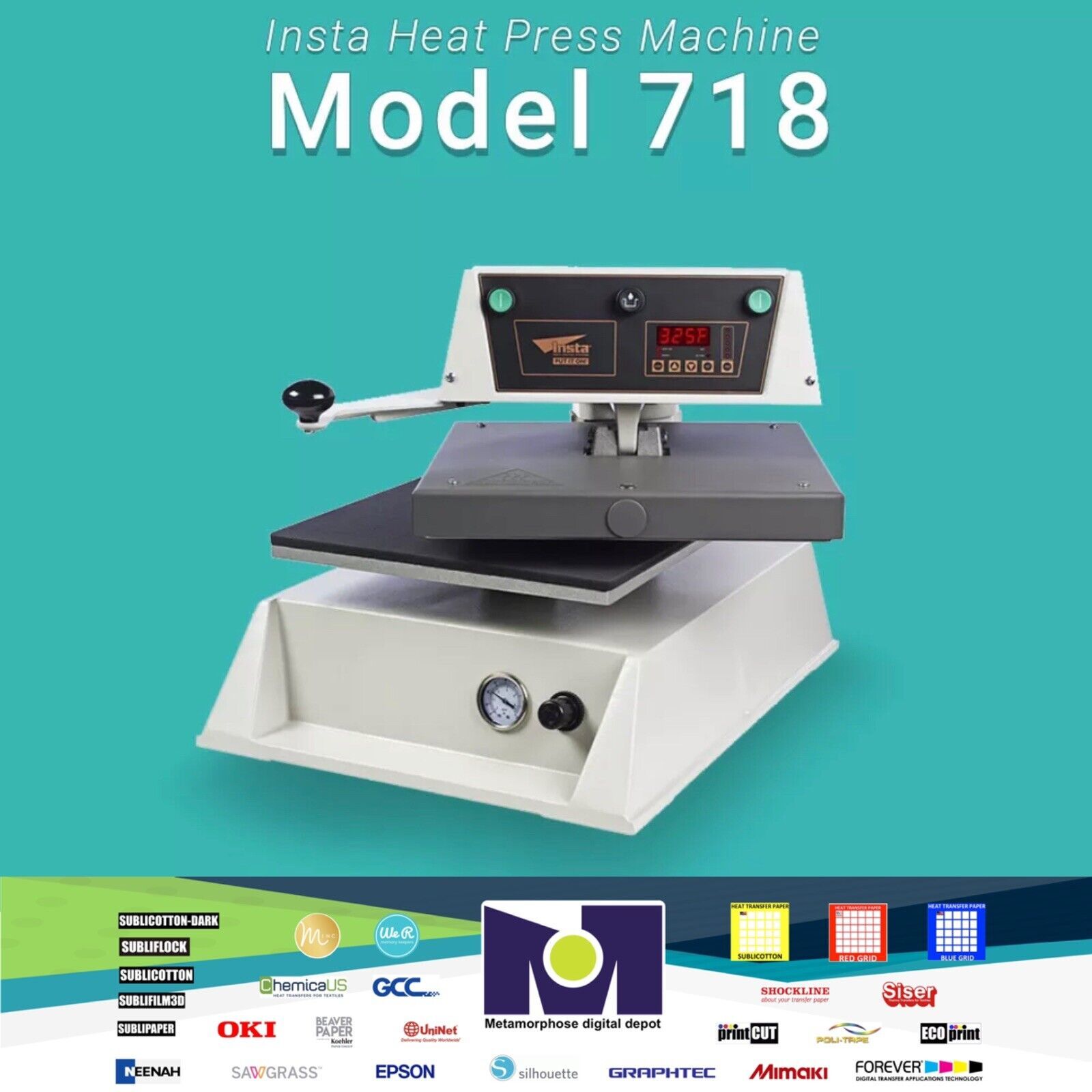 Insta Heat Press Machine Model 718 (Automatic) Prensa Térmica Transfer