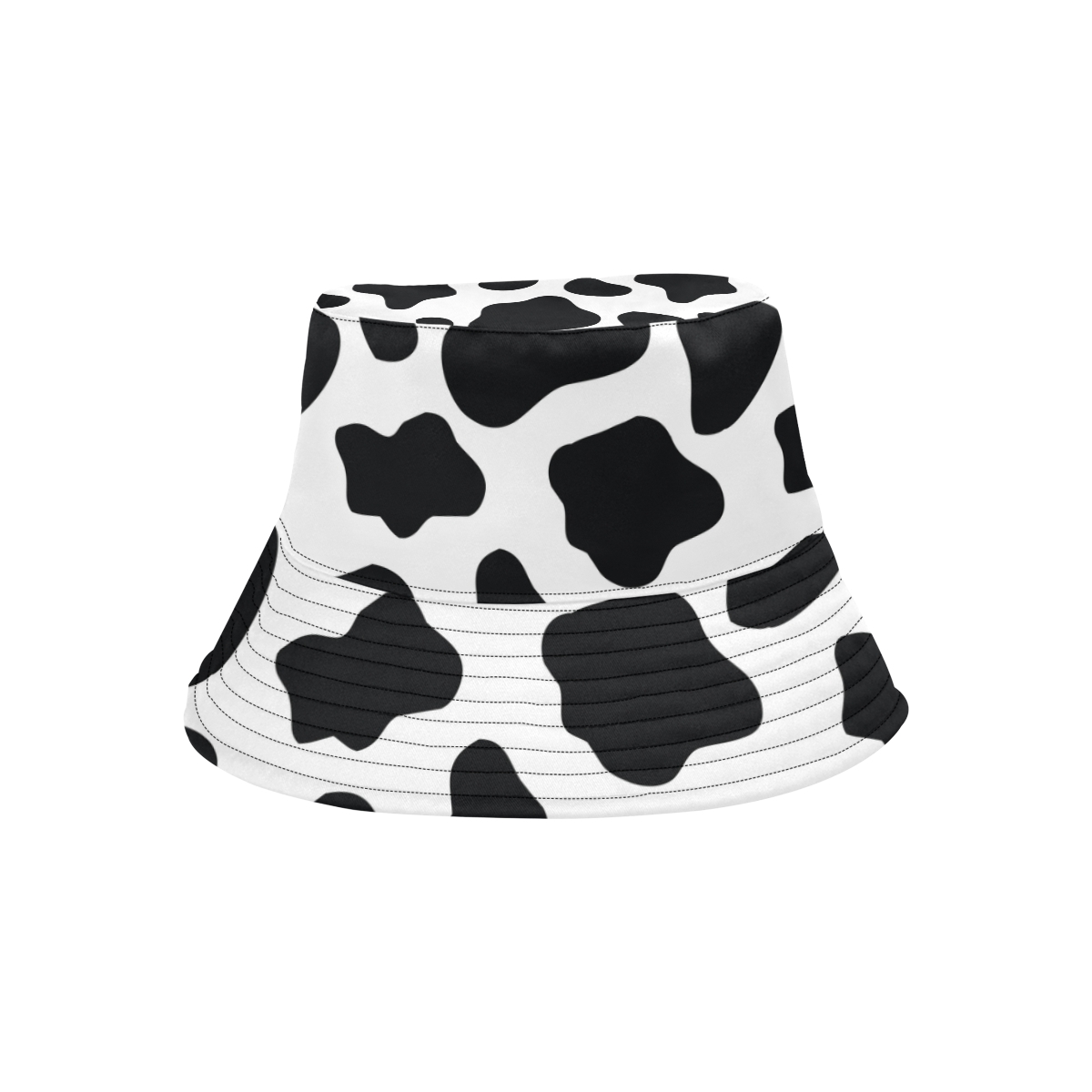 Black And White Cow Print Fashion Fishing Sun Bucket Hats - Hats