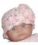 Light Colors Lace Baby Hat, Pale Colors Newborn Baby Hat, Pink Lavender ... - $10.00
