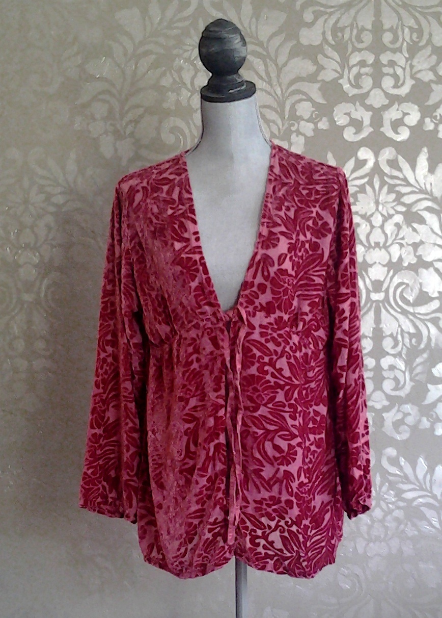 Bella Notte Jacket New Primrose Ruby Red Floral Velvet Jacket Coats