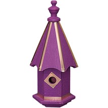 BLUEBIRD BIRDHOUSE - Bright Purple with Copper Trim &amp; Accents Amish Hand... - $149.97