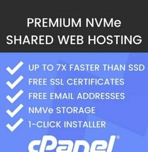 1 Year Website Builder Unlimited NVMe Web Hosting, cPanel, Free SSL &amp; Ba... - $10.00