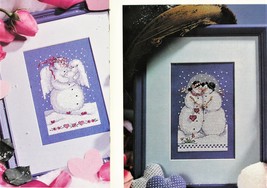 Snow Angel w/ Baby and Snow Couple Hearts Counted Cross Stitch Chart Snowman  - $5.49