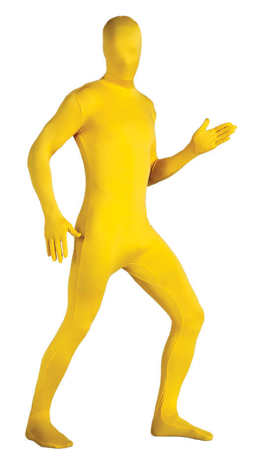 ZENTAI SUIT COSTUME ADULT 2nd SKIN SUIT SPANDEX BODYSUIT HALLOWEEN YELLOW MAN Unisex
