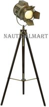 Nauticalmart Adjustable Aluminum Spot Light Tripod Floor Lamp - Brass