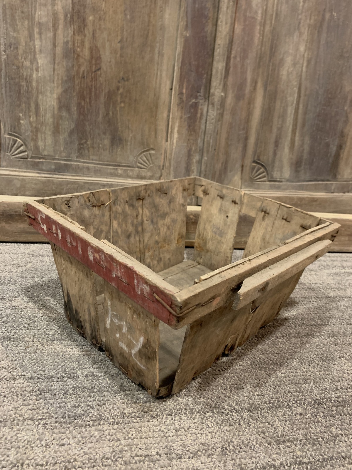 Vintage Chicory Baskets, Farmhouse Wood Crate Basket Baskets