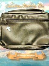 Holy Bible Black Genuine Flex leather case cover w/ onyx gemstone cross. - $9.85