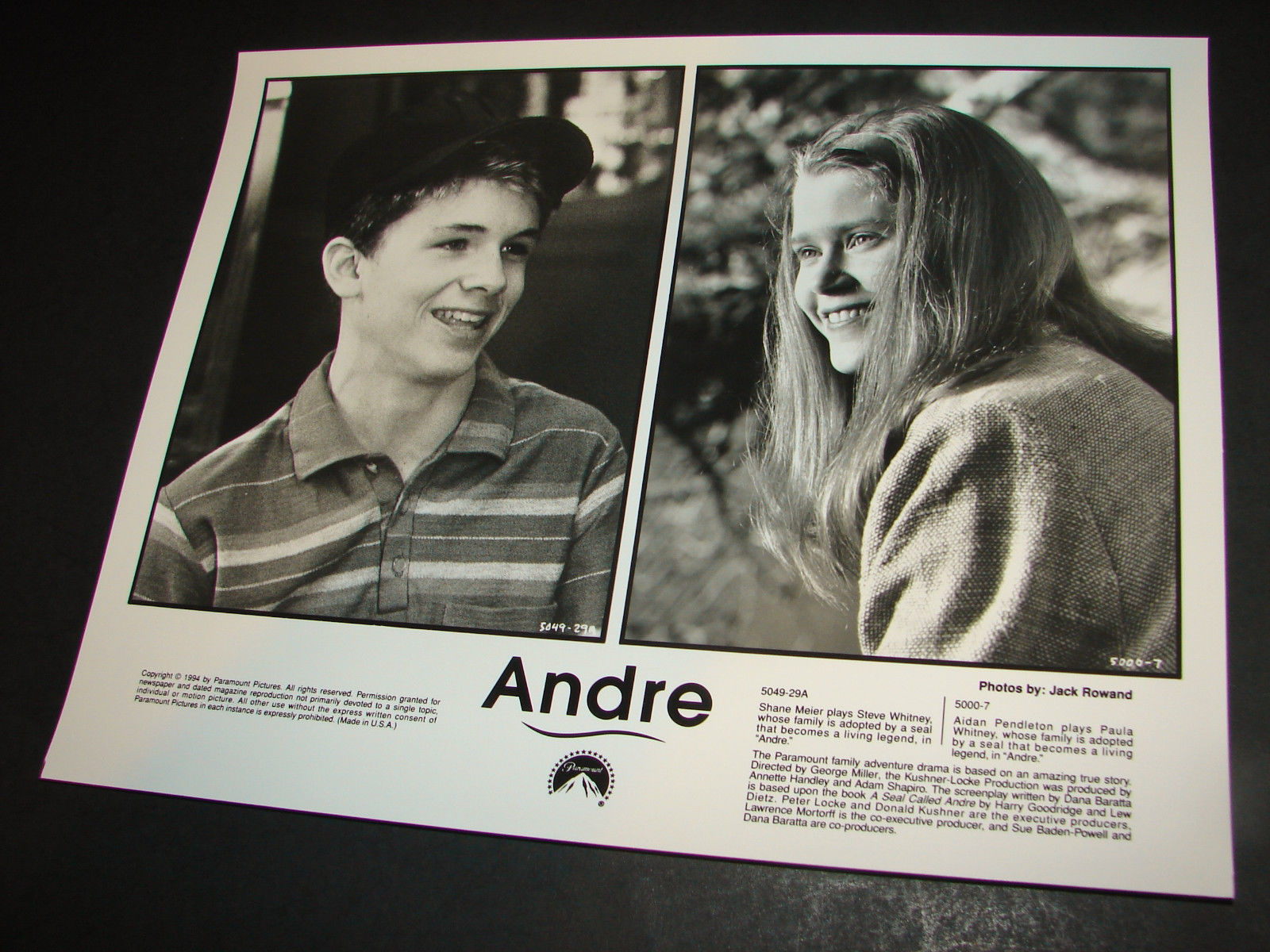 1994 ANDRE Movie Press Photo Shane Meier Aidan Pendleton 5049-29A ...