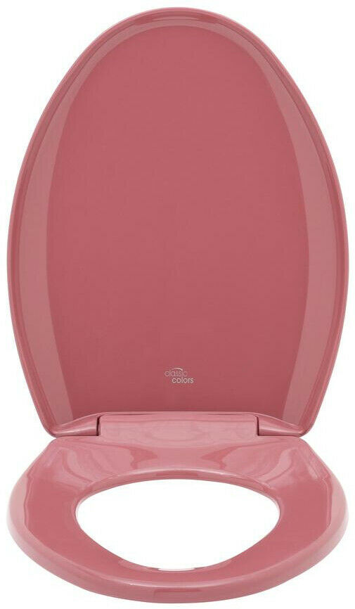 BEMIS Toilet Seat 16.75 in. Elongated Closed Front Plastic Raspberry ...