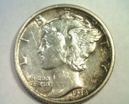 1938 MERCURY DIME ABOUT UNCIRCULATED AU SUPER ATTRACTIVE TONING NICE ORI... - $12.00