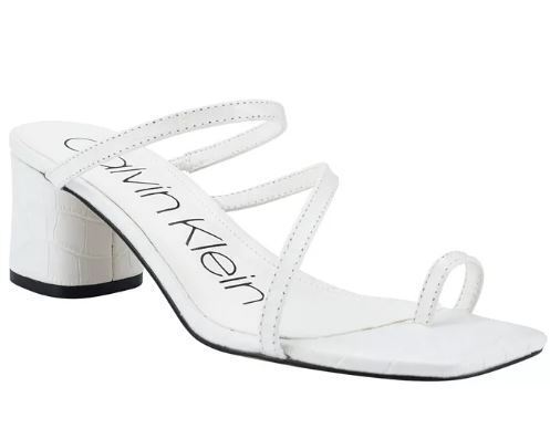 Calvin Klein Women's White Belma Strappy Dress Sandals, 8.5 M