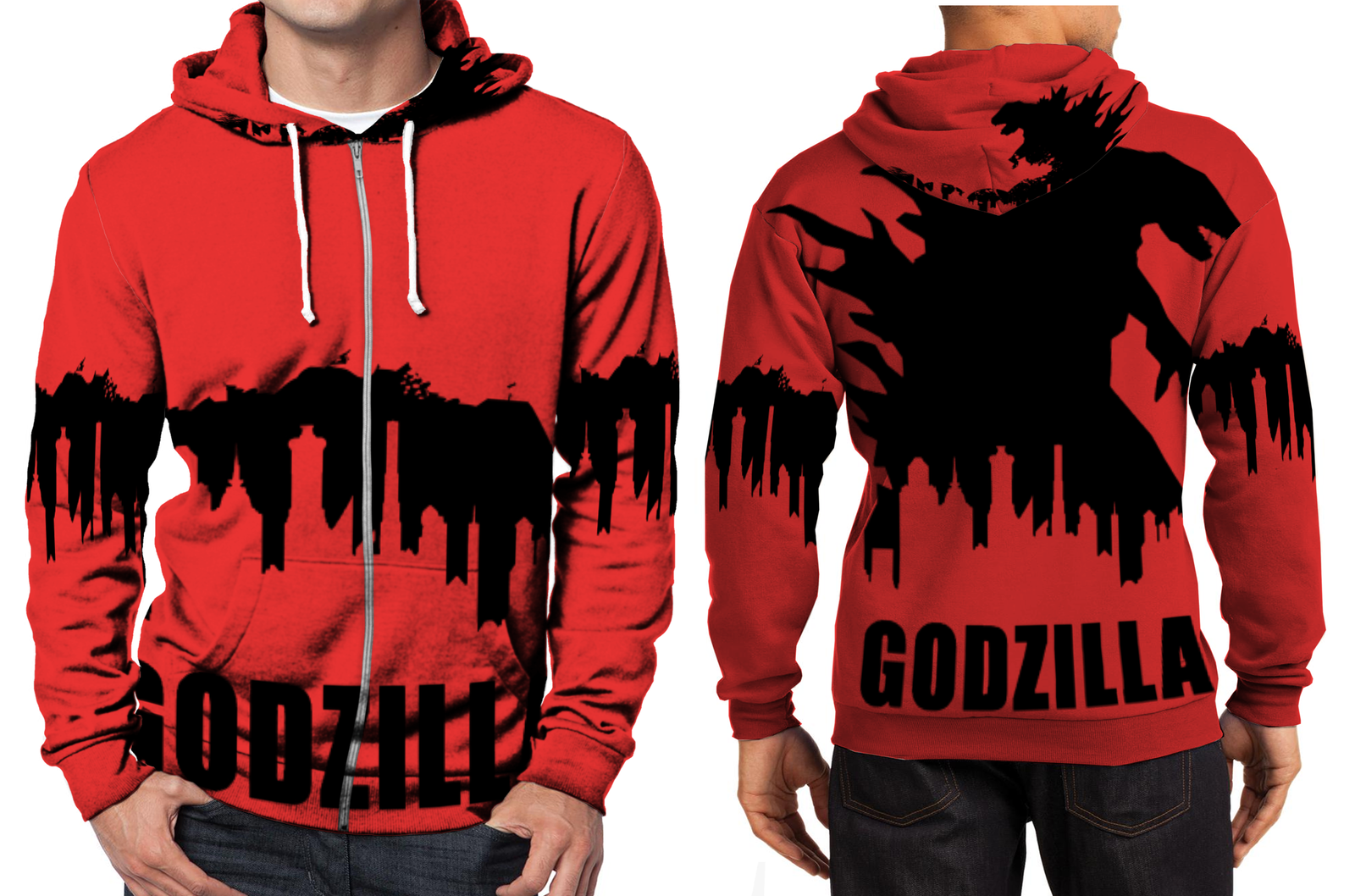 Zipper Hoodie Men's Godzilla Zone - Hoodies & Sweatshirts