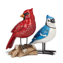 Cardinal Bird Figurine Statue Red Realistic Life Like Bird 8.5" H Freestanding image 3