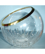 Waterford Lismore Essence Gold Crystal Rose Bowl Vase 6&quot; Angular #163799... - $188.00