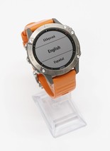 Garmin Fenix 6 Sapphire Multisport GPS Smartwatch Titanium w/ Ember Orange Band image 2