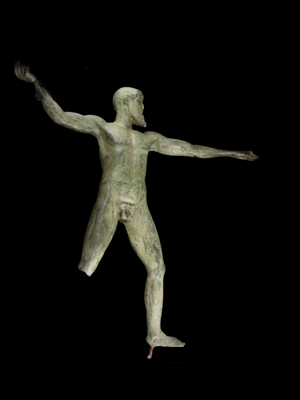 Antique nude Zeus statue Vintage Mythology statue architectural