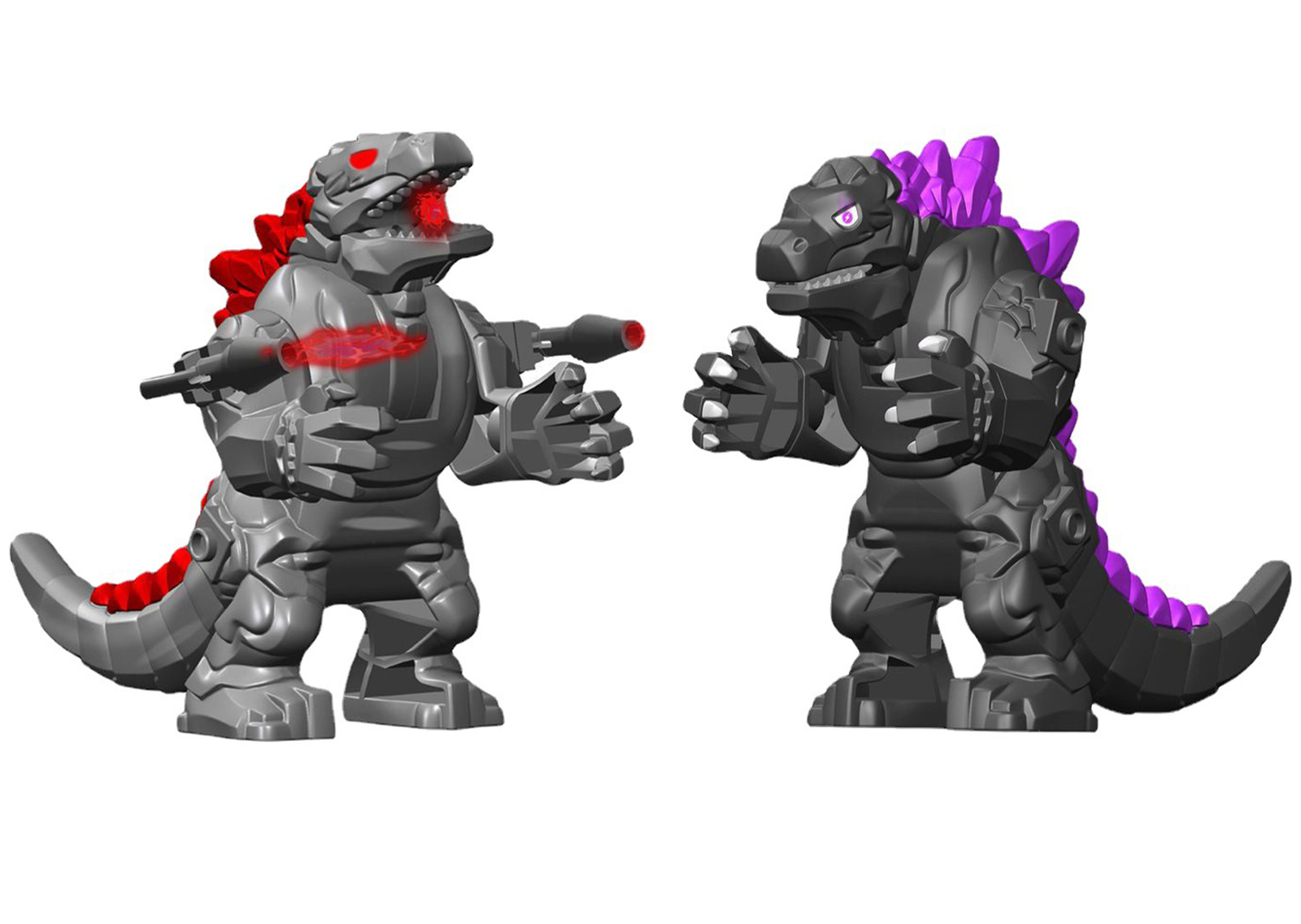 2pcs Destructive LARGE Godzilla Minifigure Building Blocks Toy Gift