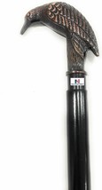 NauticalMart Antique Solid Brass Raven Head Handle Style Walking Stick Wooden Ca