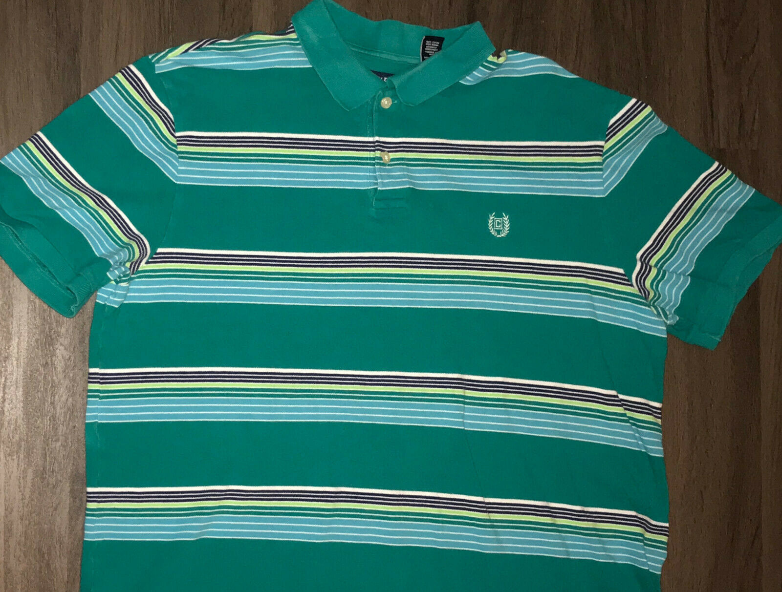 Chaps Green Striped Short Sleeve Golf Polo Shirt Mens Size XL - Polos