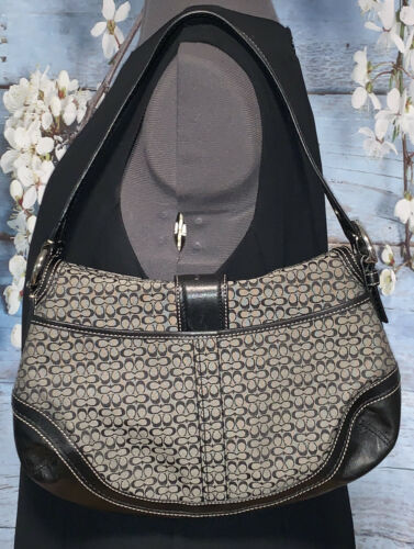 coach black jacquard shoulder bag