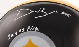 Devin Bush Signed Steelers Full Size Helmet w/ 2019 #1 Pick Inscription TSE image 2