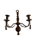 Ornate Brown Metal Wall Mount Hanging Taper Candle Holder Sconce - $24.75