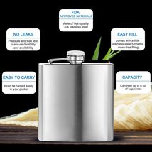 Stainless Steel Flask plus Funnel for Convenient Pouring   -  Size: 6 oz. image 5