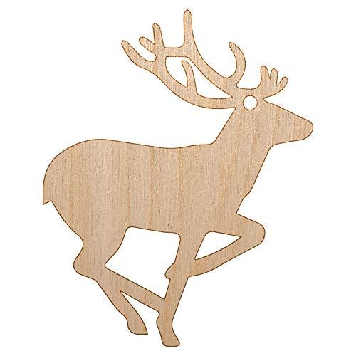 Sniggle Sloth Deer Buck in Profile Solid Unfinished Craft Wood Holiday Christmas
