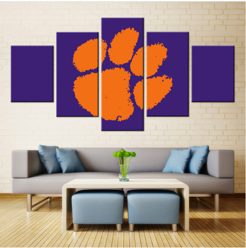 Framed 5 Piece Clemson Tigers Canvas Painting Wall Art Picture Home Decor Posters & Prints