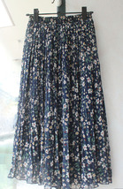 Black Pleated Chiffon Skirt Outfit Women Summer Chiffon Midi Skirt Plus Size image 4