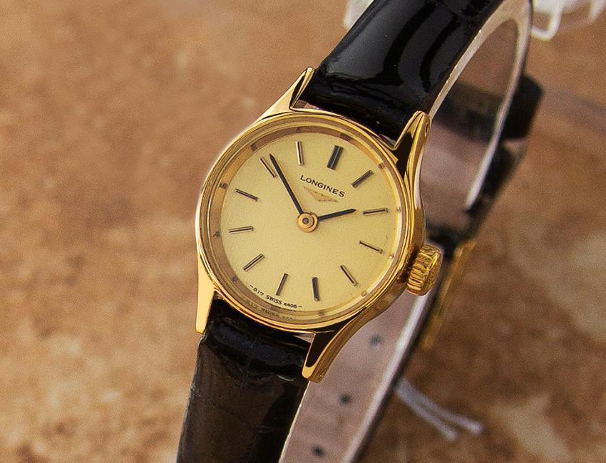 Longines 1980s Petite Gold-Plated Ladies Swiss Made Cocktail Dress ...