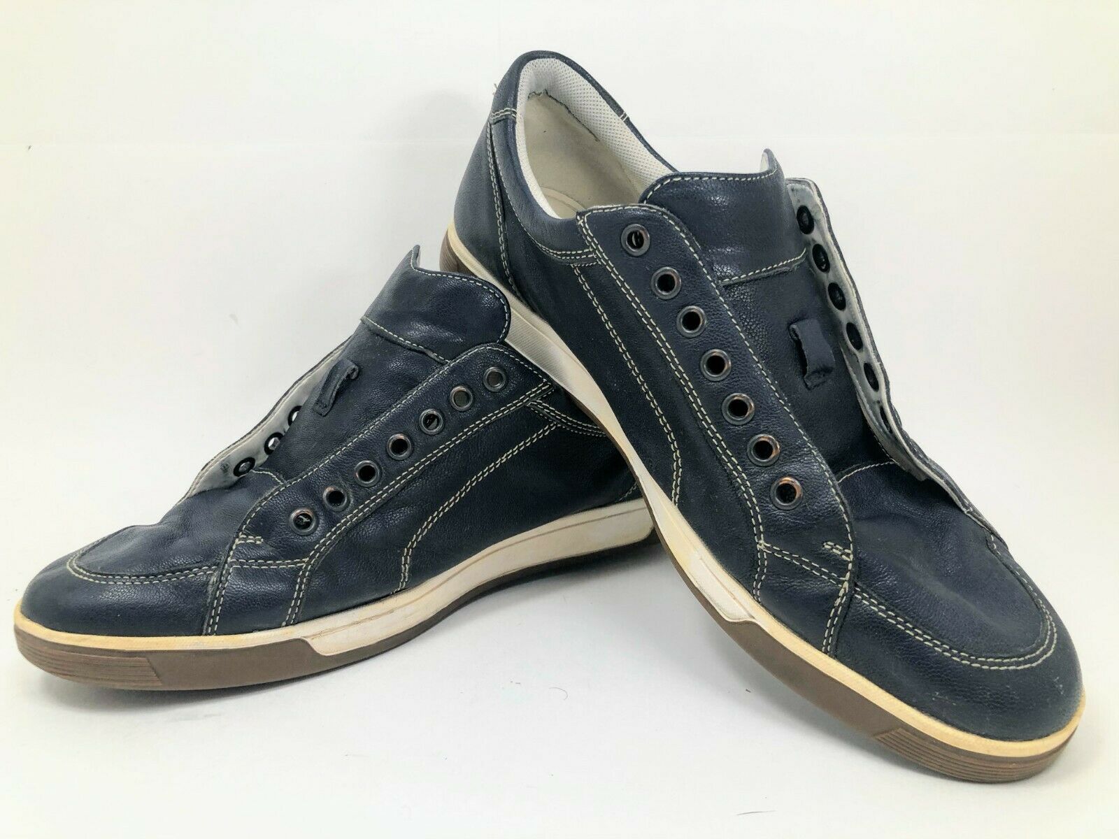 Cole Haan Nike Air QUINCY SPORT Navy LEATHER CASUAL OXFORDS Shoe Sz 10. ...