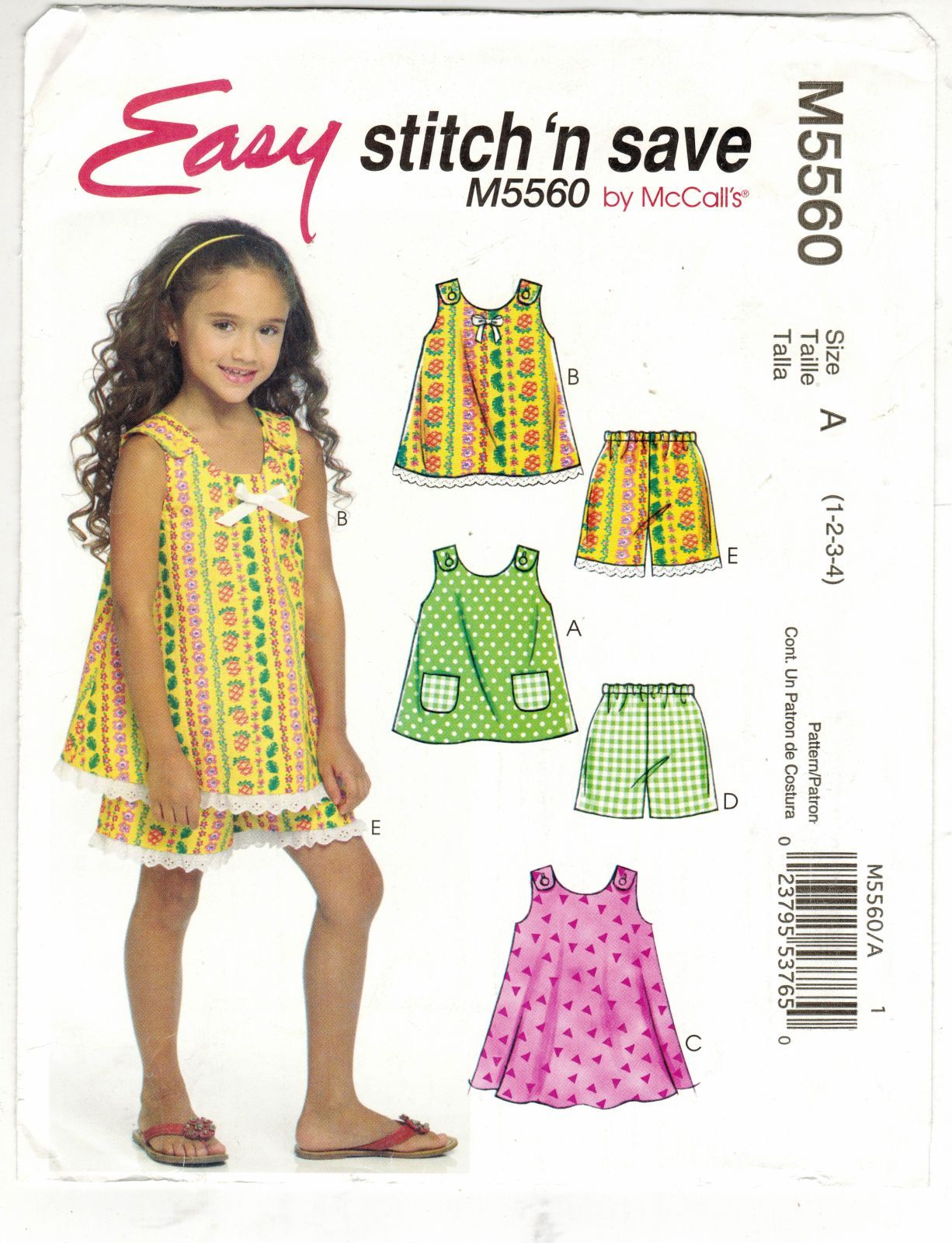 Toddlers Summer Pullover Shoulder Button Top Dress PullOn Short Sew