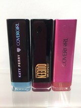 (3) Covergirl Queen Katy Kat Lipstick Pearl Matte Plum Place Blue Kitty 410Rose - $10.40