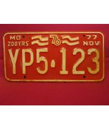 LICENSE PLATE Car Tag 1976 1977 MISSOURI 200 YRS YP5 123 [Y13A - $15.36
