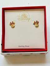 Disney Parks Minnie Mous Earrings Sterling Silver / Gold Overlay Studs New 2022 - $29.69