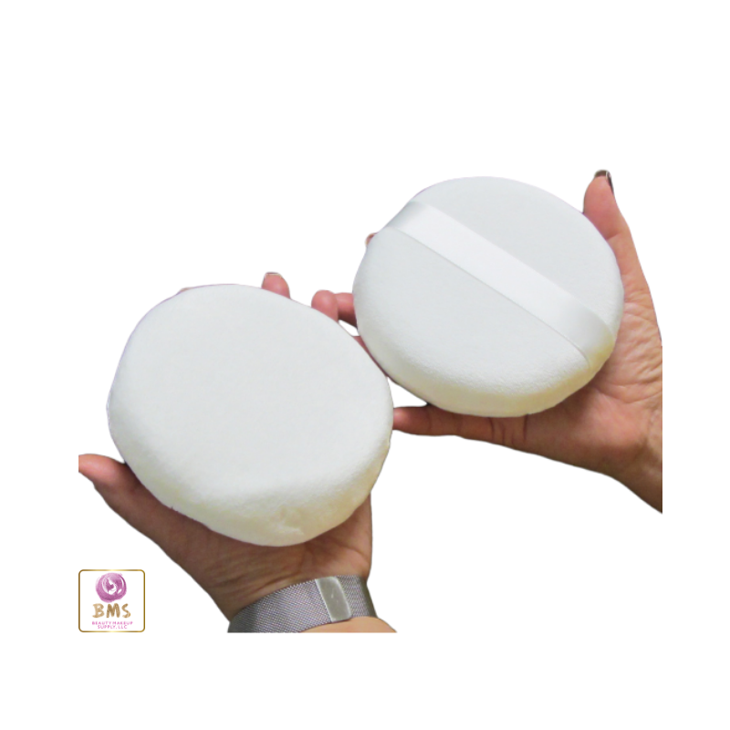 Jumbo Thick 5" Velour Bath & Body Powder Puff w/Satin Ribbon 3pack Puffs 3004 Puffs, Sponges