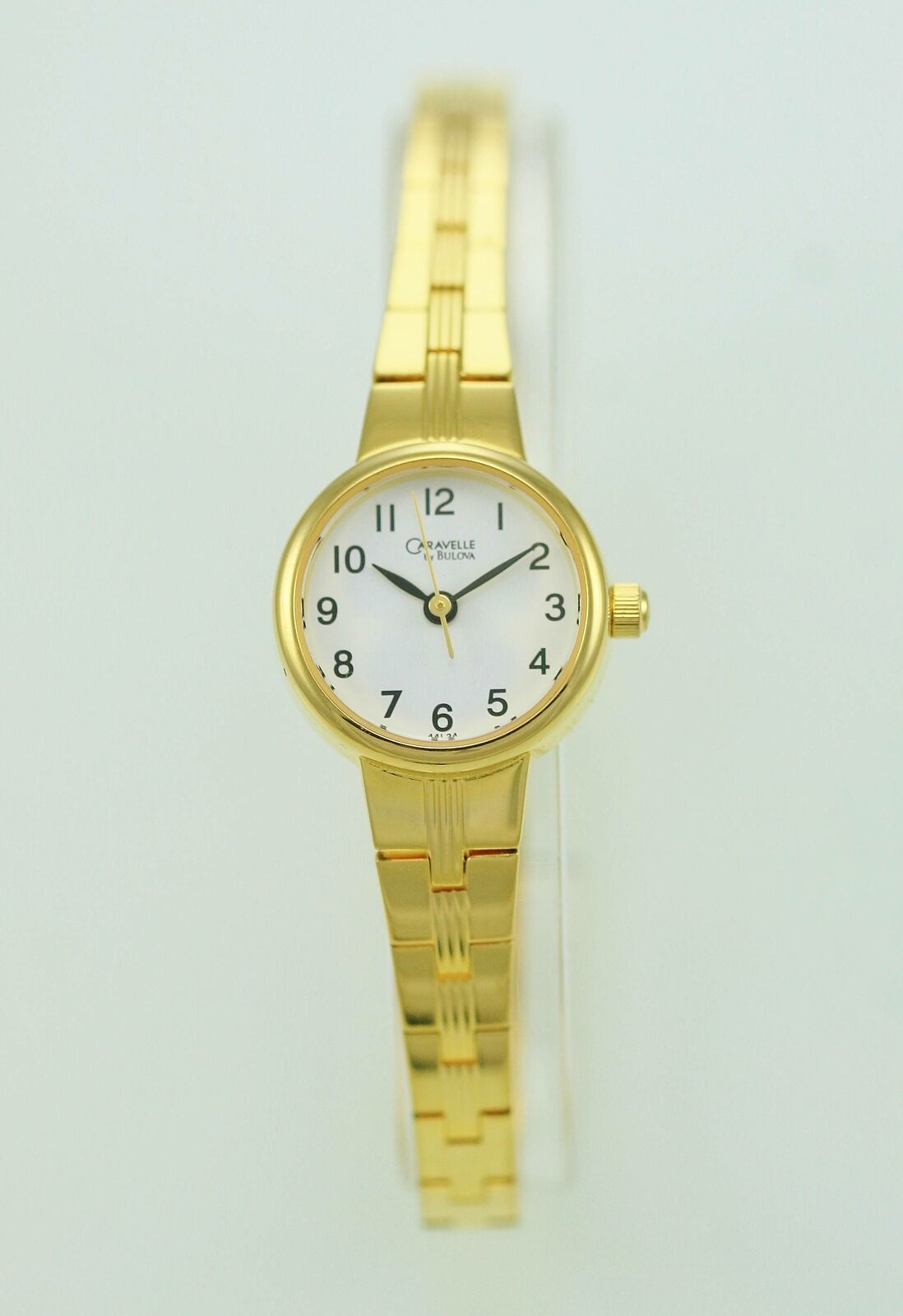 Caravelle Bulova Watch Womens Stainless Gold Battery Water Resist White ...