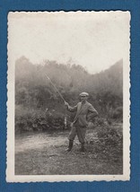 Antique Vintage Photograph in Croatia 1930s, Fishing Man,  stream small ... - $13.99
