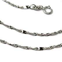 18K WHITE GOLD CHAIN, 1.5 MM SINGAPORE ROPE SPIRAL ALTERNATE LINK, 19.7 INCHES image 3