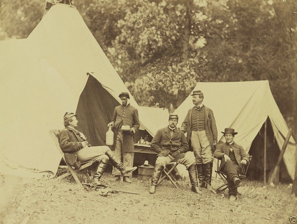 Union Officers Army Potomac Headquarters Tents June 1863 8x10 US Civil ...