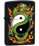 Zippo Lighter - Yin Yang Dragon Black Matte - ZCI001894 - $26.69