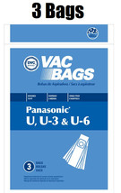 (3) Panasonic U, U3, U6 Vacuum Bags By Dvc - $14.99