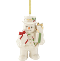 Lenox 2018 Snowman Figurine Ornament Annual Gifts Galore Happy Holly Days NEW - $33.00
