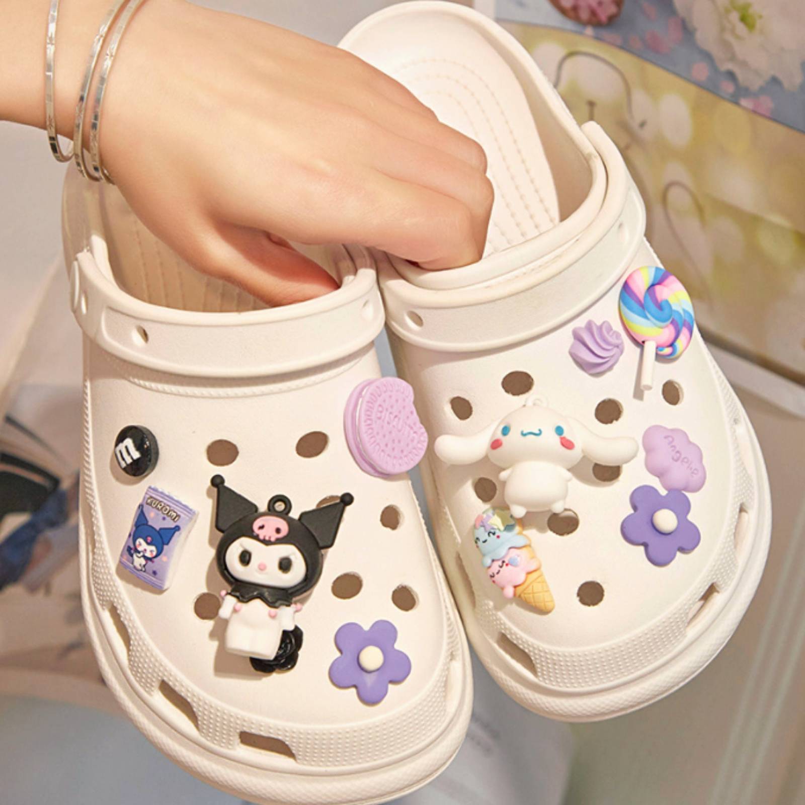 thumbnail image 2 of 10pcs Cute Sanrio Cinnamoroll Shoe Charms For Croc Accessories – Unisex Kids 2 of 6