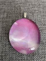 Pink and Purple Swirls Domed Glass Marble Pendant Kit PI1002 - $10.00
