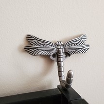 Pewter Dragonfly Wall Hook, Metal Coat Hooks, Brushed Satin Finish, Butterfly image 2