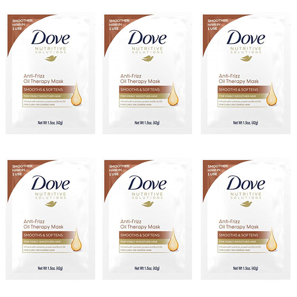 Primary image for Pack of (6) New Dove Anti-Frizz Oil Smooth Hair Mask, 1.5 oz