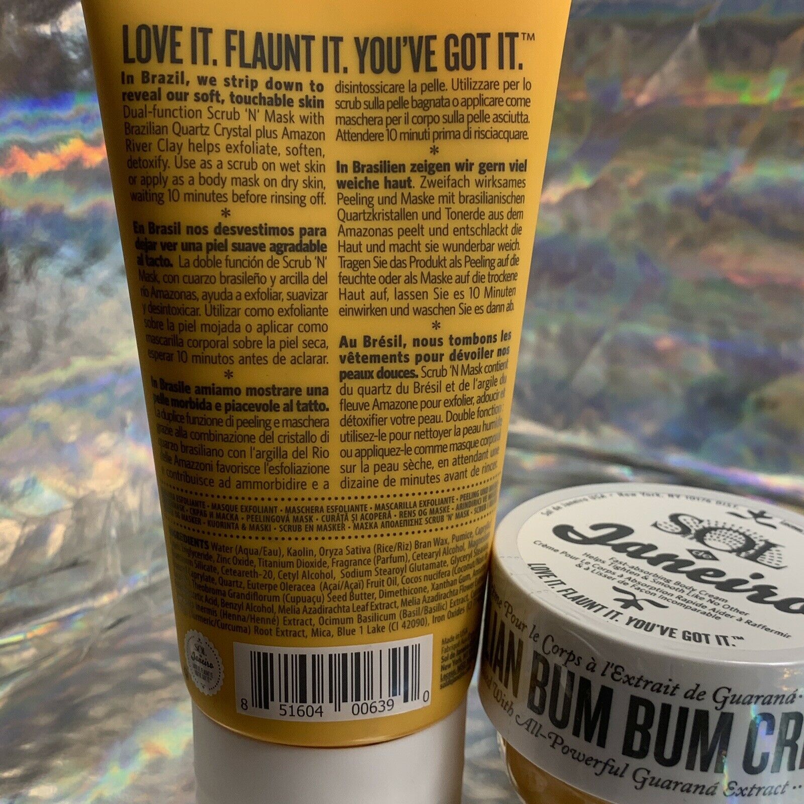 Sol De Janeiro Brazilian Body Buff Exfoliator 5.4oz & Bum Bum Cream